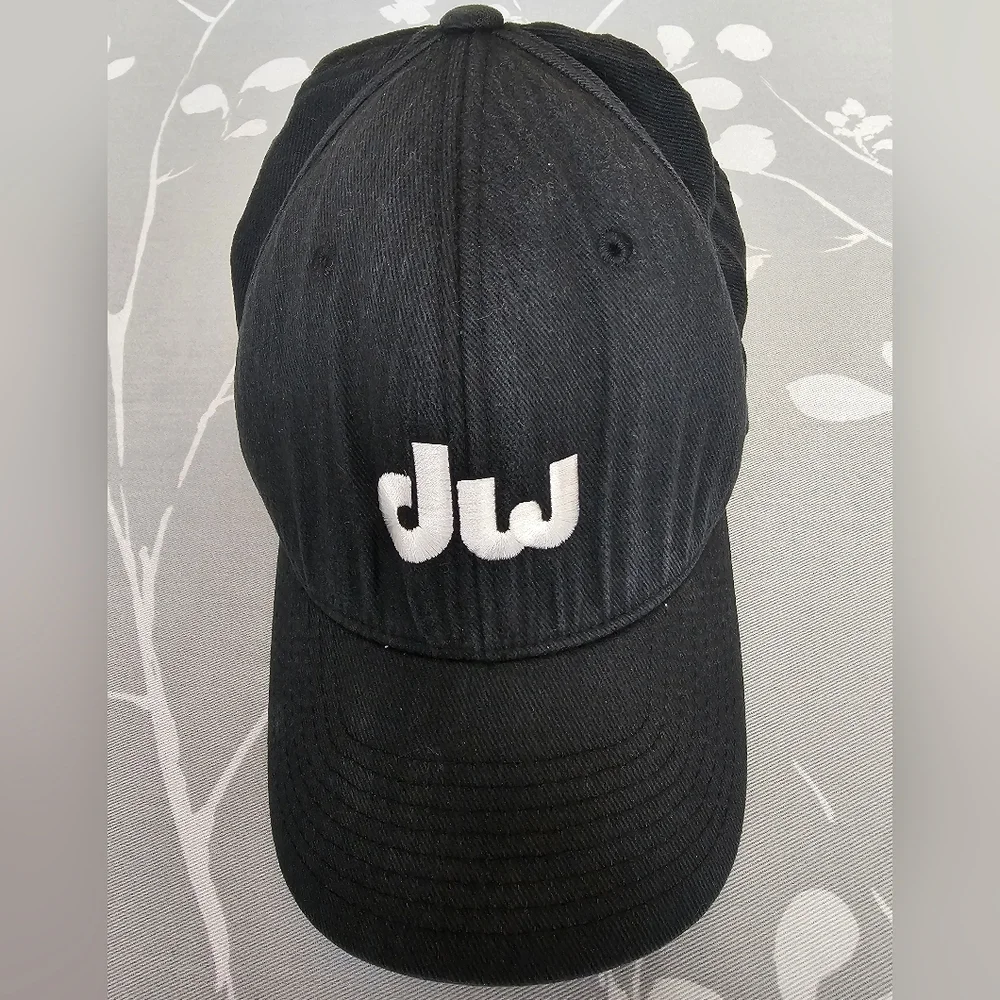 DW Drums Hat Flexfit Fitted Black Cap Sz L/XL 